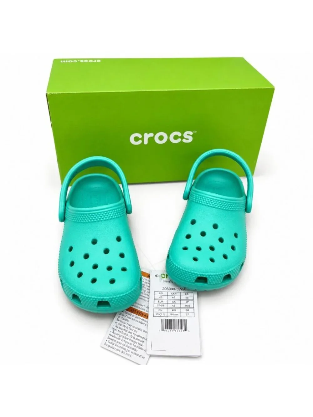 Crocs Classic Clog Lagoon Toddler Kids Slip-On Water Friendly Shoes Size C5